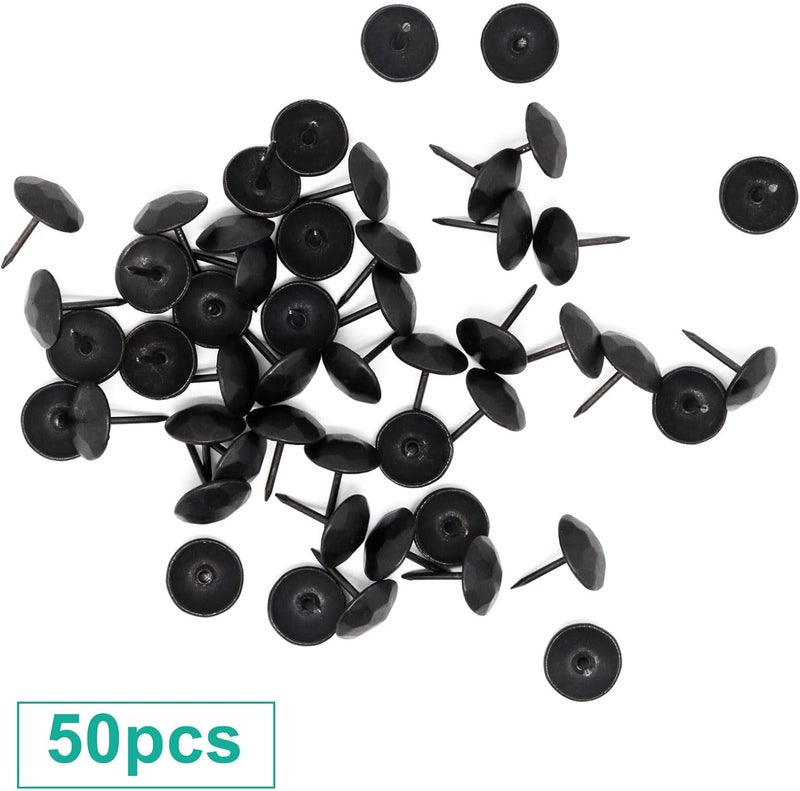 BUXIMN 50pcs Upholstery Tacks, Metal Upholstery Nails for Wood Unique Decorative Nails Thumb Tacks Upholstery Pins Vintage Furniture Tacks Upholstery Nails (15x20mm, Matte Black) - Image 5